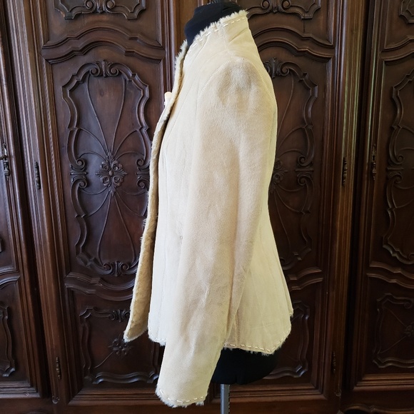 Guess Suede Coat With Faux Fur - Picture 5 of 8